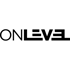 Schwarzes "ONLEVEL"-Logo auf dunkelgrünem Hintergrund.