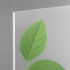 Grünes Blatt hinter satiniertem Glas oder Acrylglas.